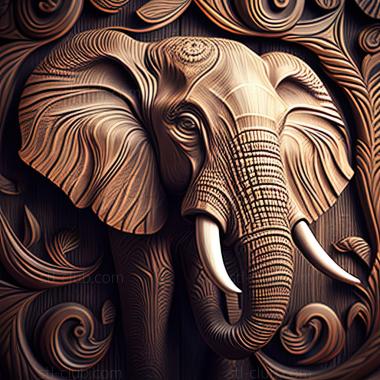 3D model st elephant (STL)